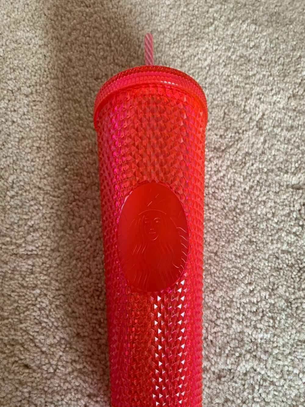 Starbucks 2019 Holiday Studded Cold Cup Tumbler, Neon Pink, 24 oz NEW